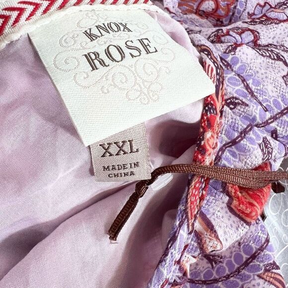 Knox Rose Tiered Midi Dress Women 2XL Purple Haze Floral Print Flutter Sleeve Ne - Picture 4 of 10